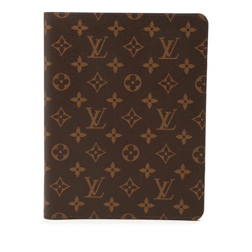 Louis Vuitton Monogram Agenda Bureau Notebook Cover R20100 Brown Leather Wome...